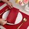 Set of 4 Red Linen Dinner Napkins, 20×20 in, Hemstitch, Machine Washable